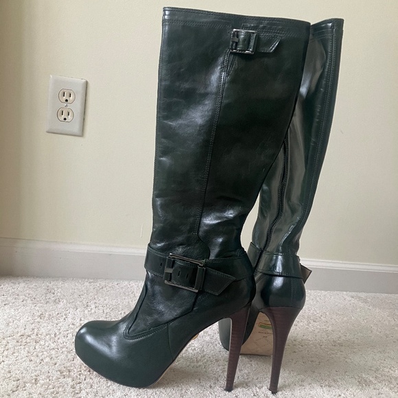 L.A.M.B. Gwen Stefani Vincent Platform Boots Dark Green Size 8 NEW - Picture 5 of 16